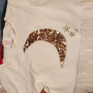 Girls ballerina style lined never worn dress with sequin moon and stars beauty!